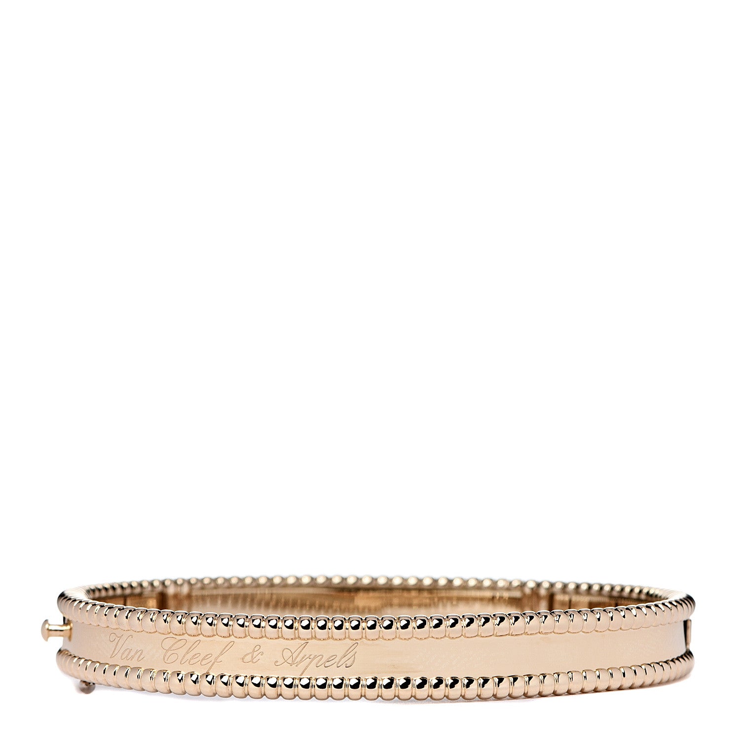 Van Cleef & Arpels 18K Yellow Gold Perlee Signature Bangle Bracelet M 1 of 8