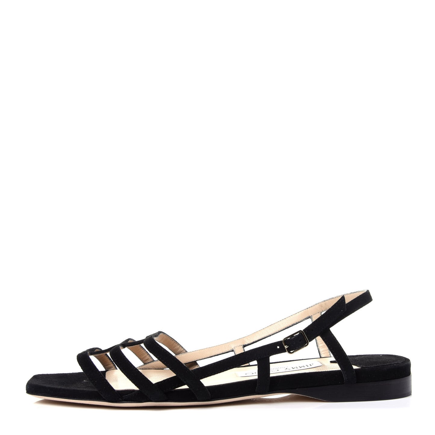 Suede Arien Cage Slingback Sandals 38.5 Black