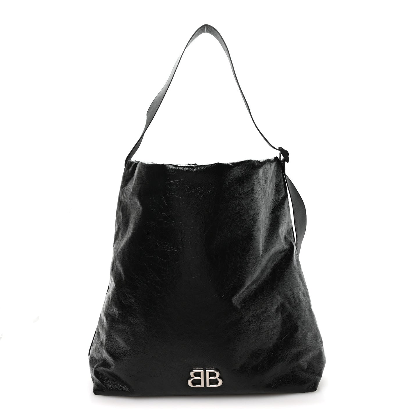 Arena Calfskin Large Monaco Shoulder Bag Black