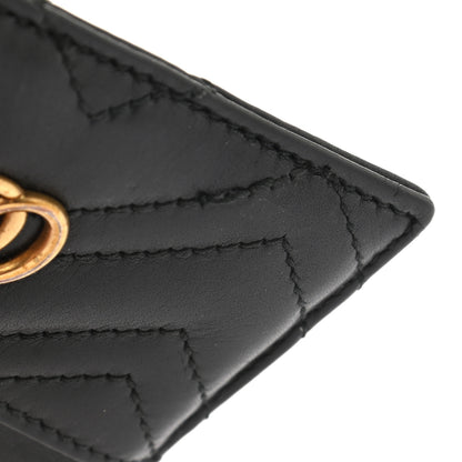 Gucci Calfskin Matelasse GG Marmont Card Holder Black 8 of 9