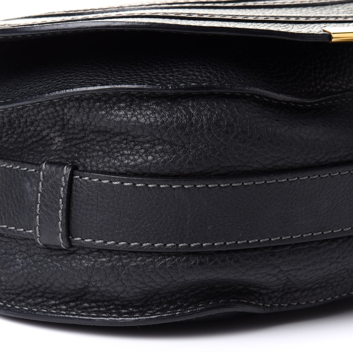 Calfskin Medium Marcie Round Crossbody Bag Black