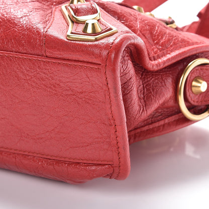 Balenciaga Agneau Gold Metallic Edge Hardware Mini City Rouge Rubis 10 of 11