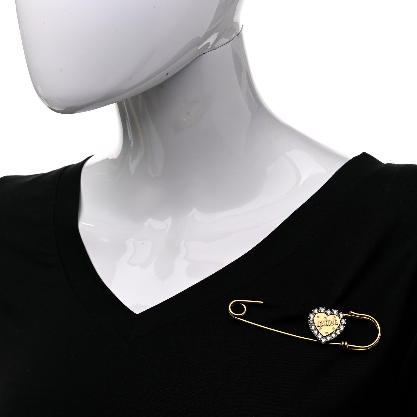 Crystal Heart Jadior Brooch Aged Gold
