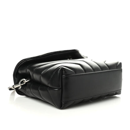 Saint Laurent Calfskin Y Quilted Monogram Toy Loulou Crossbody Bag Black 4 of 9