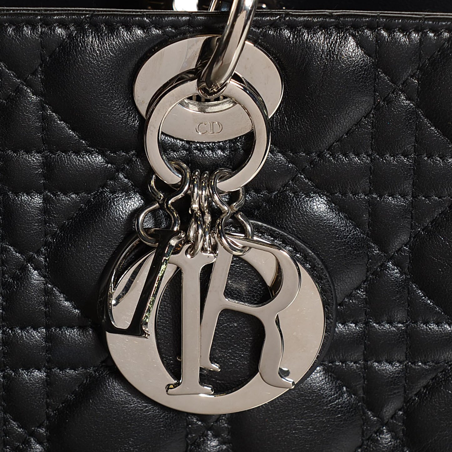 Lambskin Cannage Large Lady Dior Black