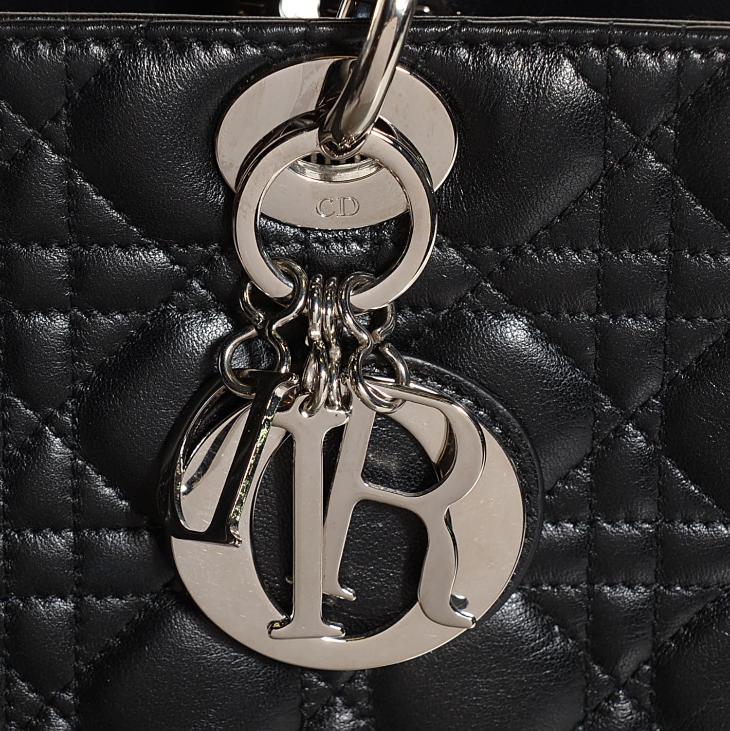 Christian Dior Lambskin Cannage Large Lady Dior Black 8 of 10