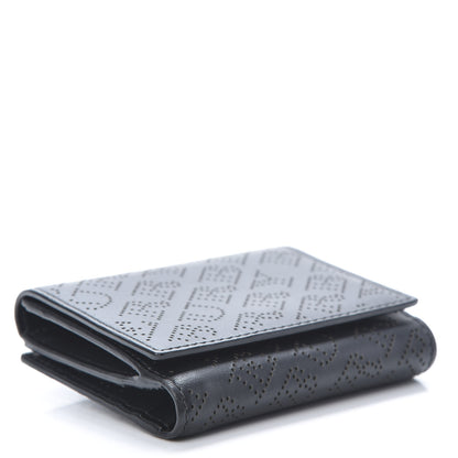 Burberry Calfskin Perforated Compact Wallet Black 4 of 9