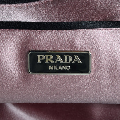 Prada Nappa Dressy Gaufre Ruched Flap Clutch Nero Black 6 of 9