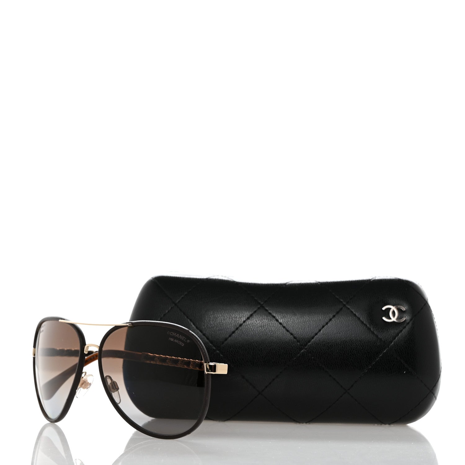 Chanel Metal Polarized Pilot Winter Sunglasses 4219-Q Brown 8 of 8