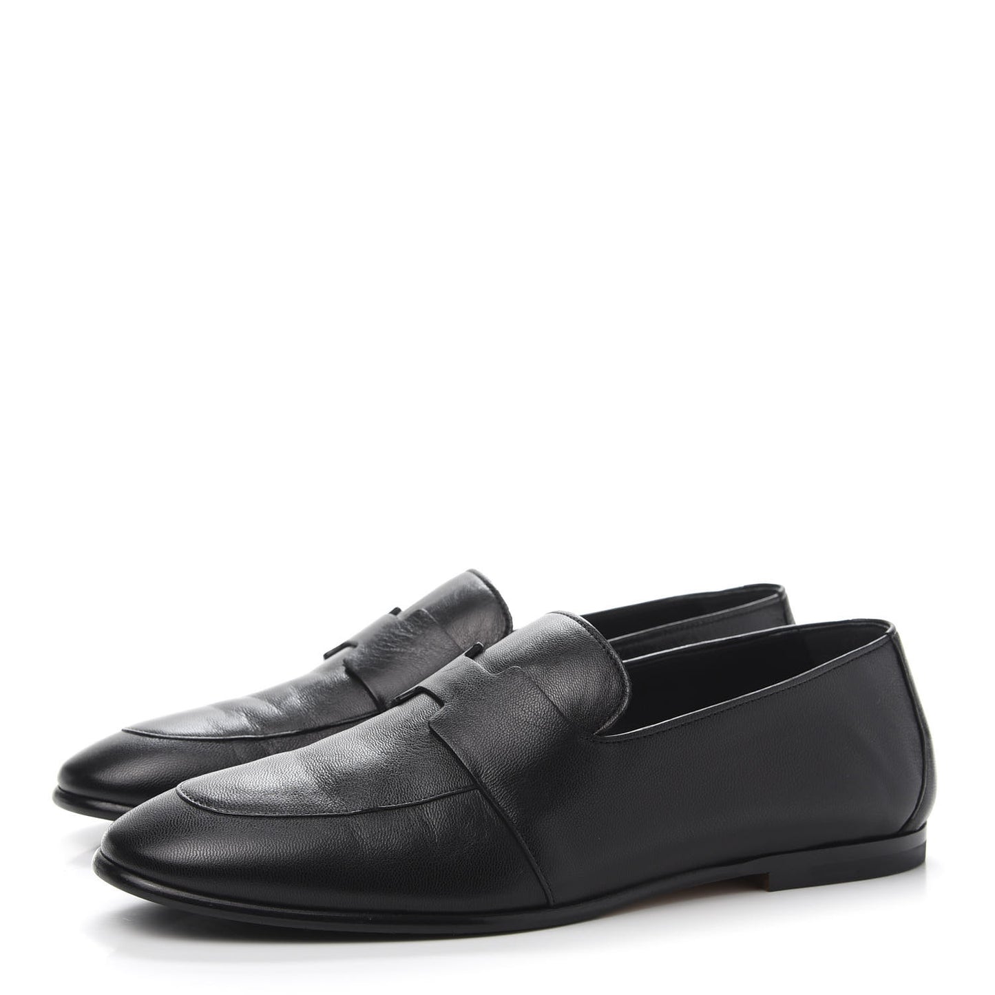 Goatskin Womens Ancora Moccasin Loafers 37.5 Black