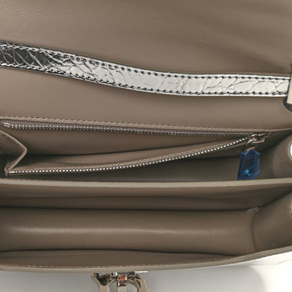 Burberry Metallic Patent Crocodile Embossed Small TB Shoulder Bag Silver 5 of 12