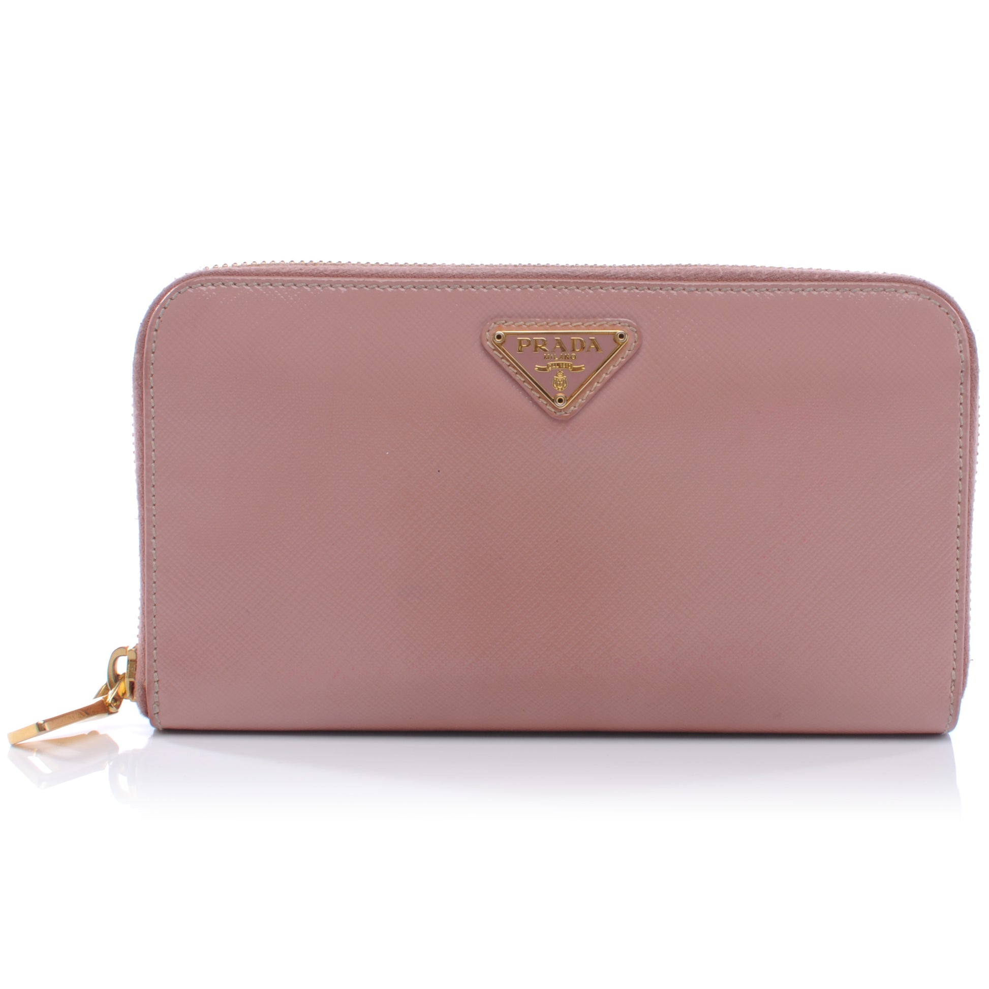 Prada Saffiano Vernice Zip Around Wallet Orchidea 1 of 8