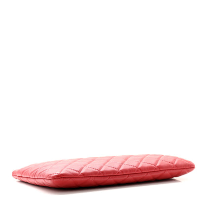 Chanel Lambskin Quilted Flap Cosmetic Case Red 5 of 8