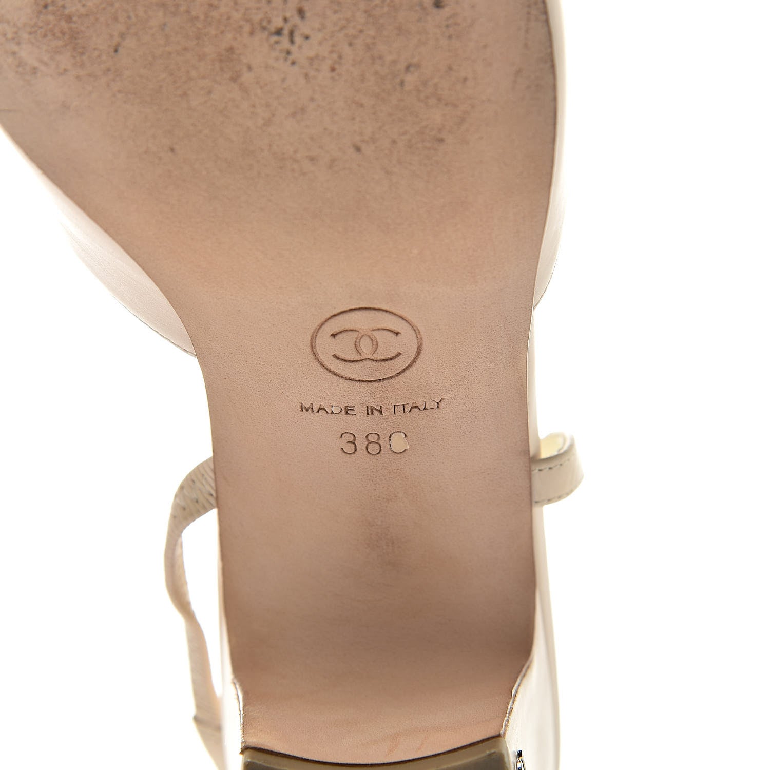 Chanel Calfskin Cap Toe CC Slingback Pumps 38 Beige Black 6 of 13