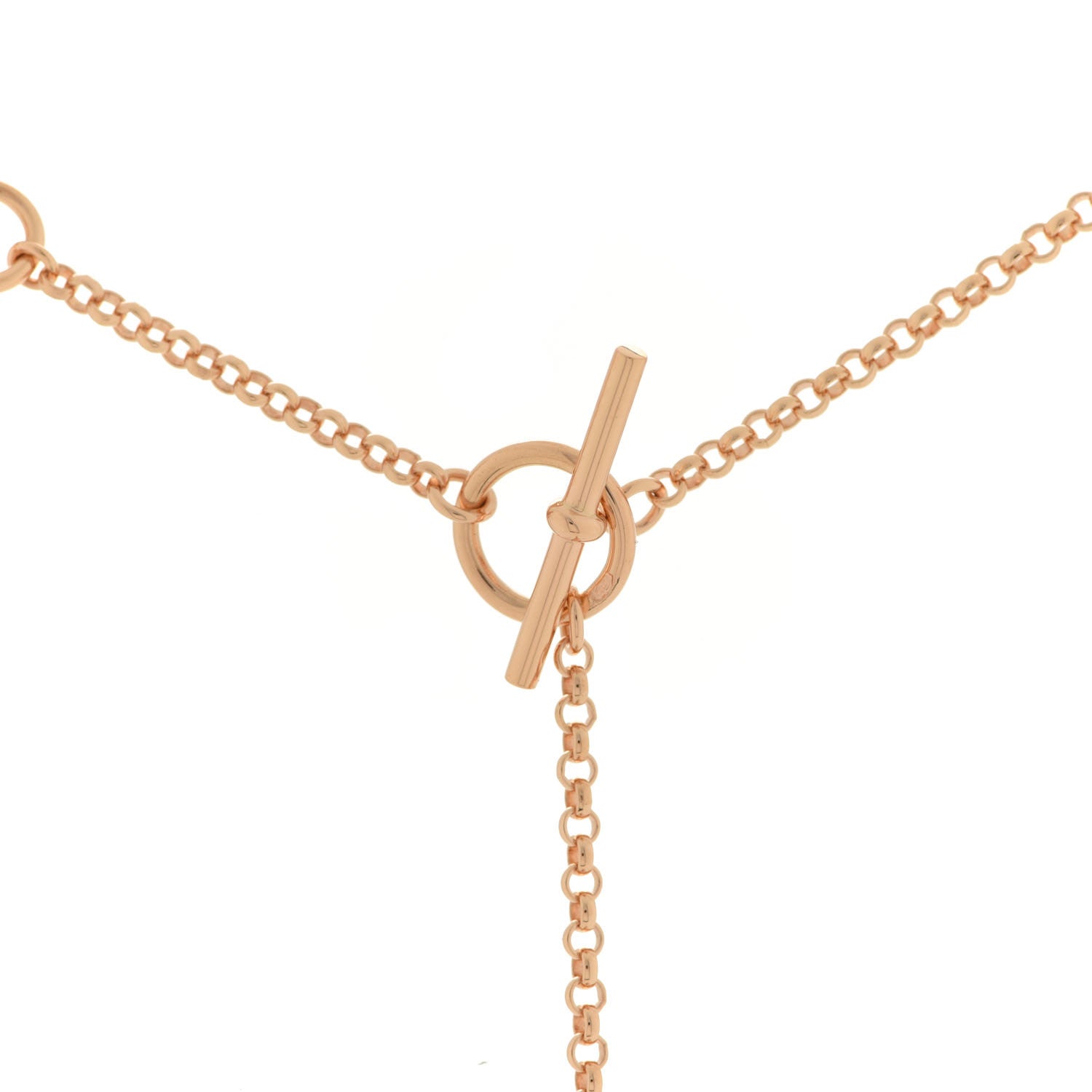 Hermes 18K Rose Gold Diamond Gambade Necklace 4 of 6