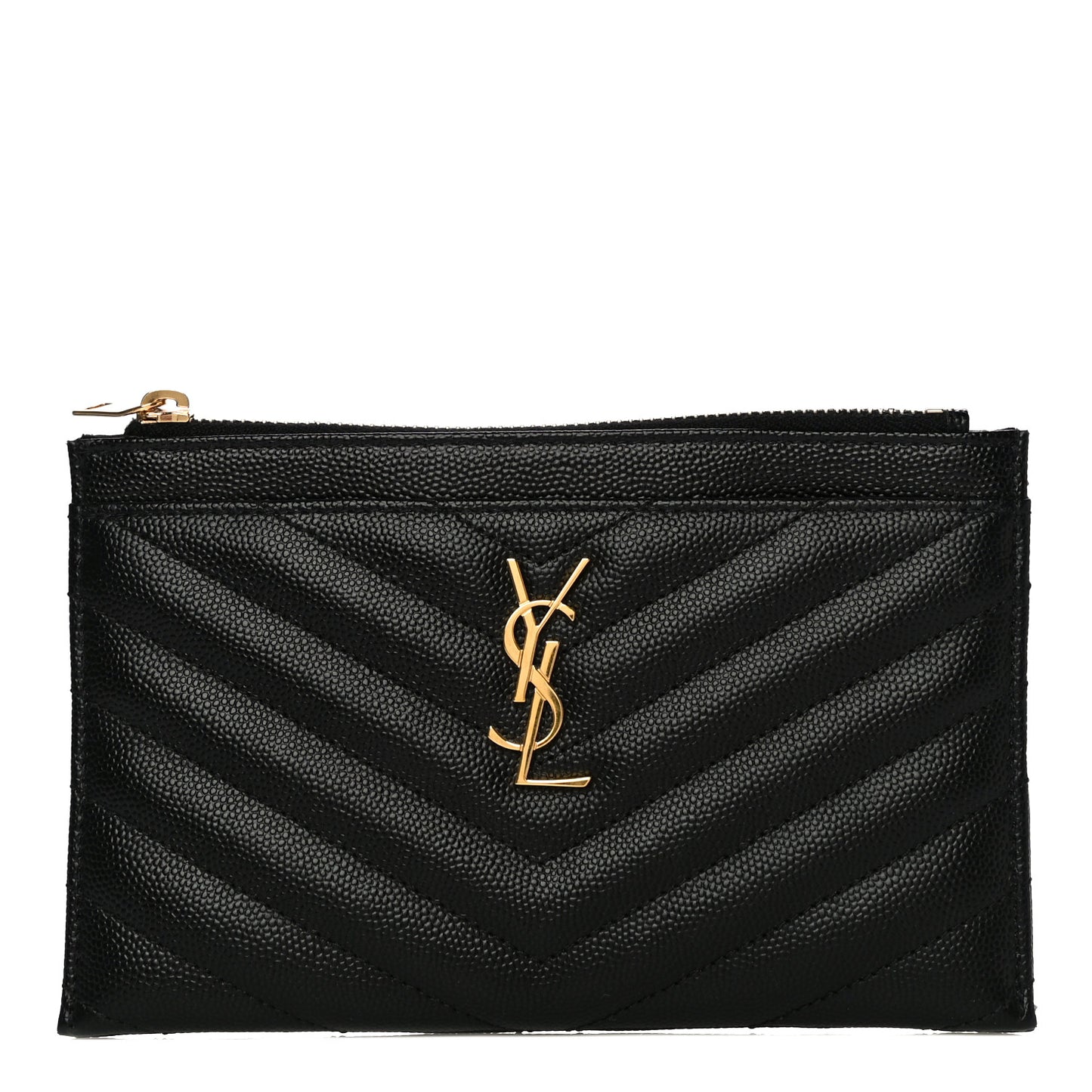 Grain De Poudre Chevron Monogram Bill Pouch Black
