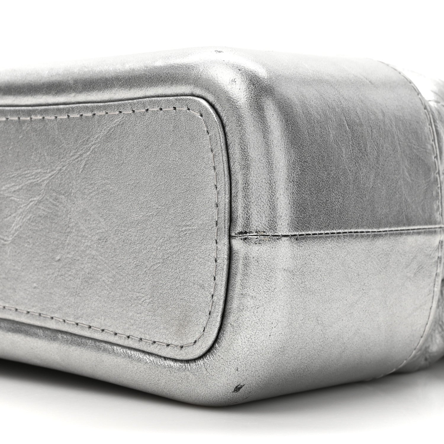 Chanel Metallic Aged Calfskin Quilted Medium Gabrielle Hobo Silver 9 of 16