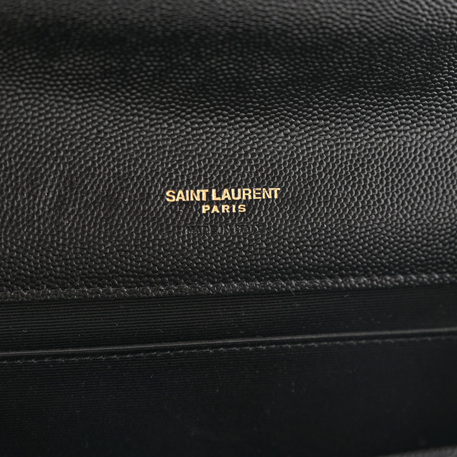 Saint Laurent Grain De Poudre Matelasse Chevron Monogram Envelope Clutch Black 6 of 9