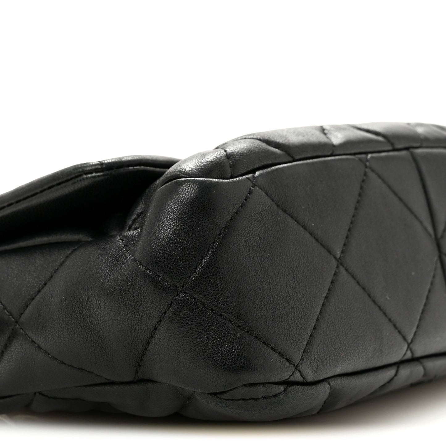 Lambskin Plexiglass Quilted Coco Love Flap Black