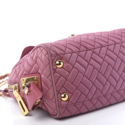 Prada Nylon Tessuto Impunture Quilted Flap Pink 9 of 10