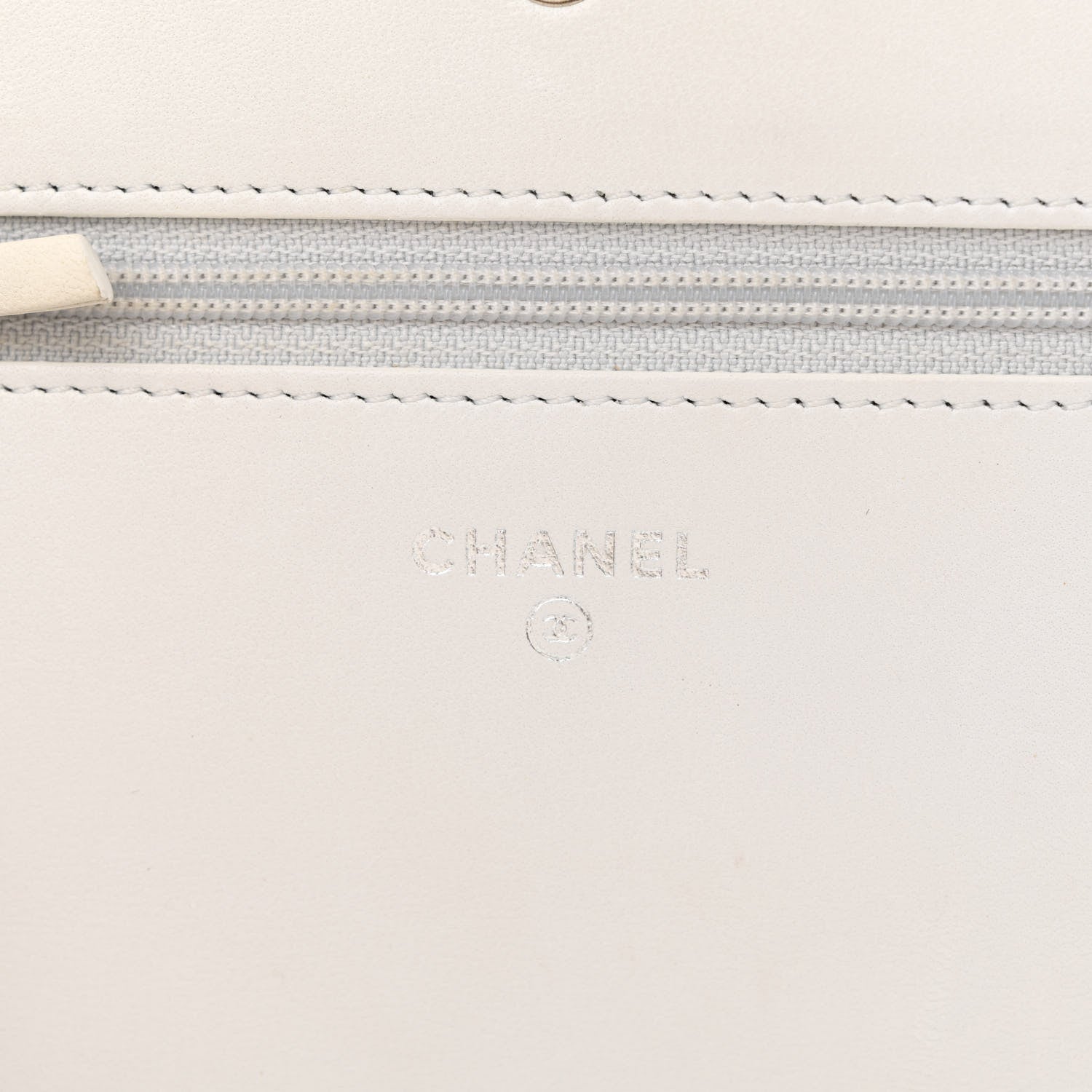 Chanel Metallic Galuchat Stingray Lambskin Boy Wallet On Chain WOC Silver 6 of 14