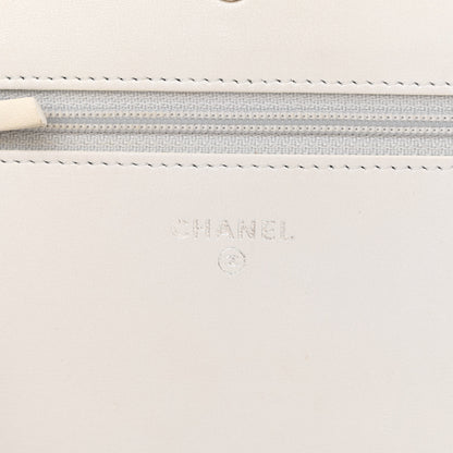 Chanel Metallic Galuchat Stingray Lambskin Boy Wallet On Chain WOC Silver 6 of 14