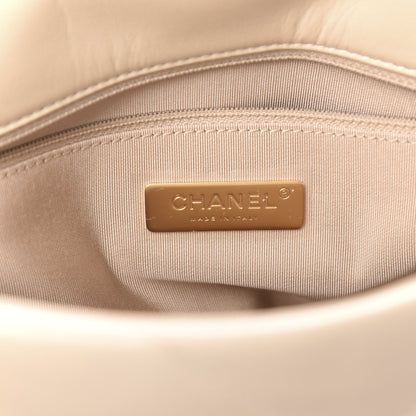 Chanel Goatskin Quilted Maxi 19 Flap Beige 6 of 10