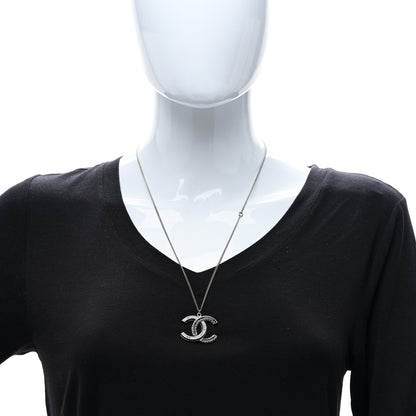 Chanel Baguette Crystal Large CC Necklace Silver Black 2 of 4