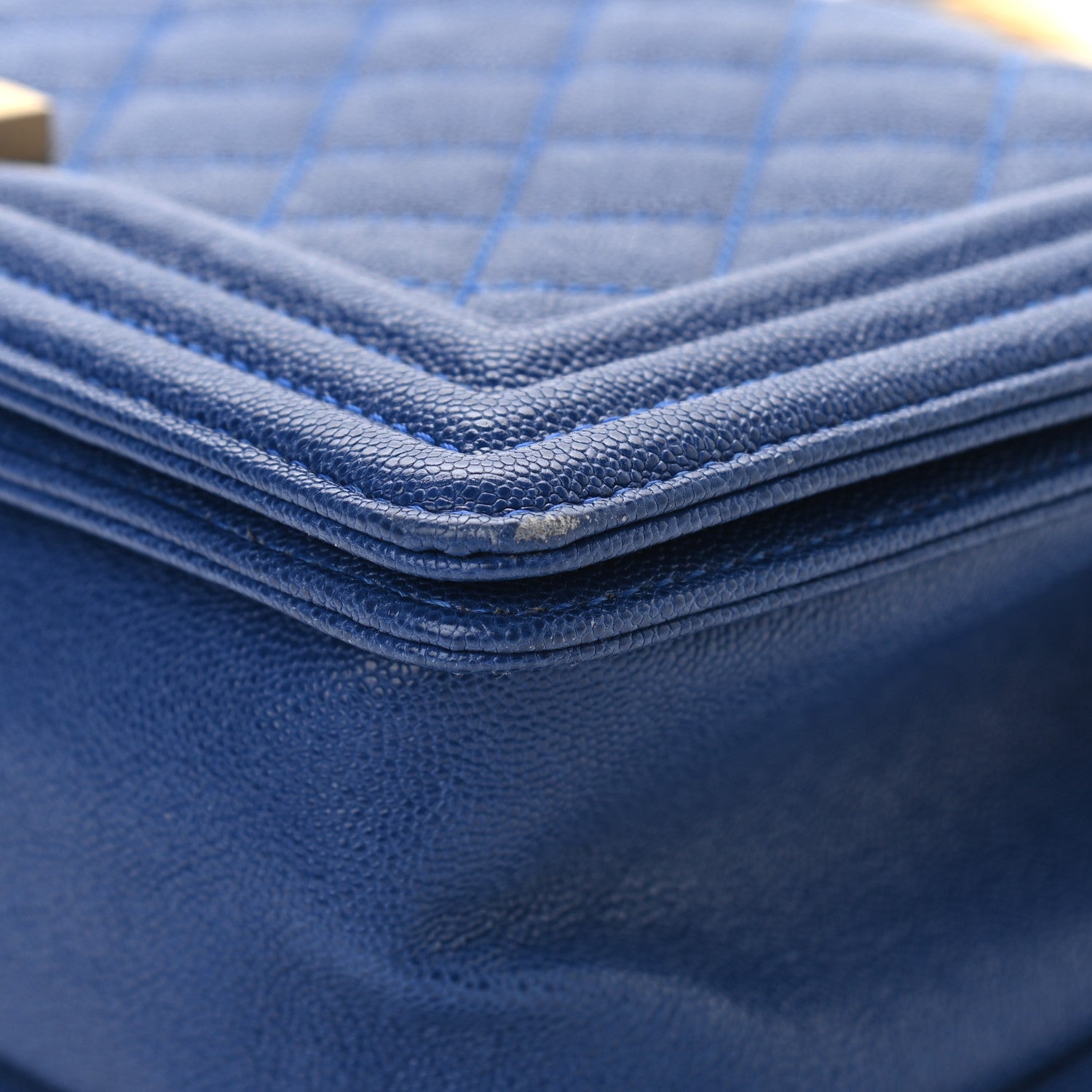 Chanel Caviar Quilted Medium Boy Flap Blue 10 of 11
