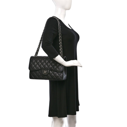Chanel Caviar Quilted Jumbo Double Flap Black 2 of 9
