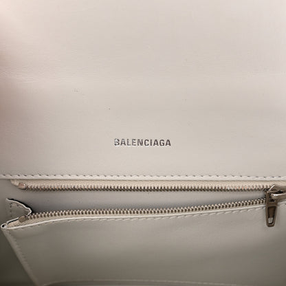 Balenciaga Calfskin Snake Embossed Small Hourglass Top Handle Bag White 6 of 9
