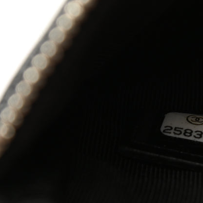 Chanel Metallic Goatskin Quilted Small Cosmetic Case Dark Grey 7 of 8