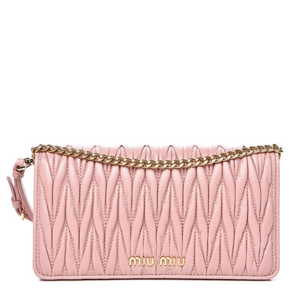 Miu Miu Nappa Matelasse Chain Crossbody Bag Orchidea 1 of 8