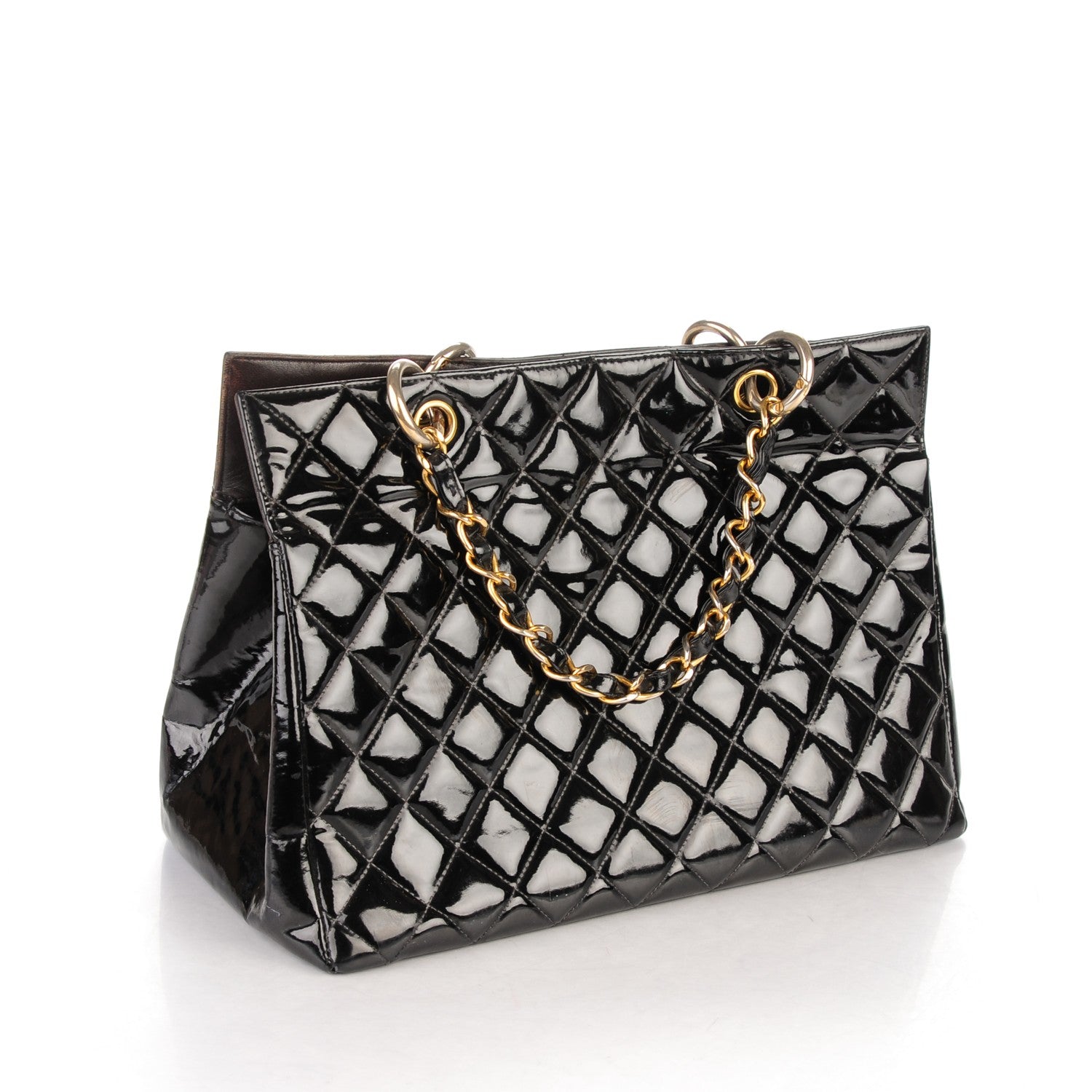 Chanel Patent Grand Shopping Tote GST Black 3 of 12