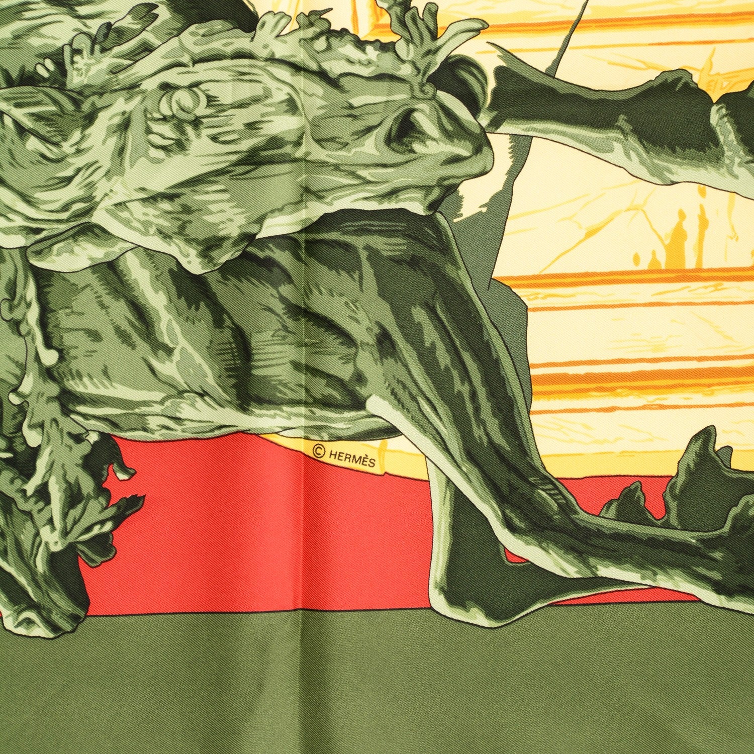 Hermes Silk La Fontaine De Bartholdi Scarf 90 4 of 7
