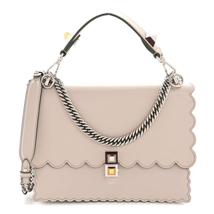 Fendi Vitello Liberty Scalloped Studded Kan I Shoulder Bag Grigio Polvere 1 of 13