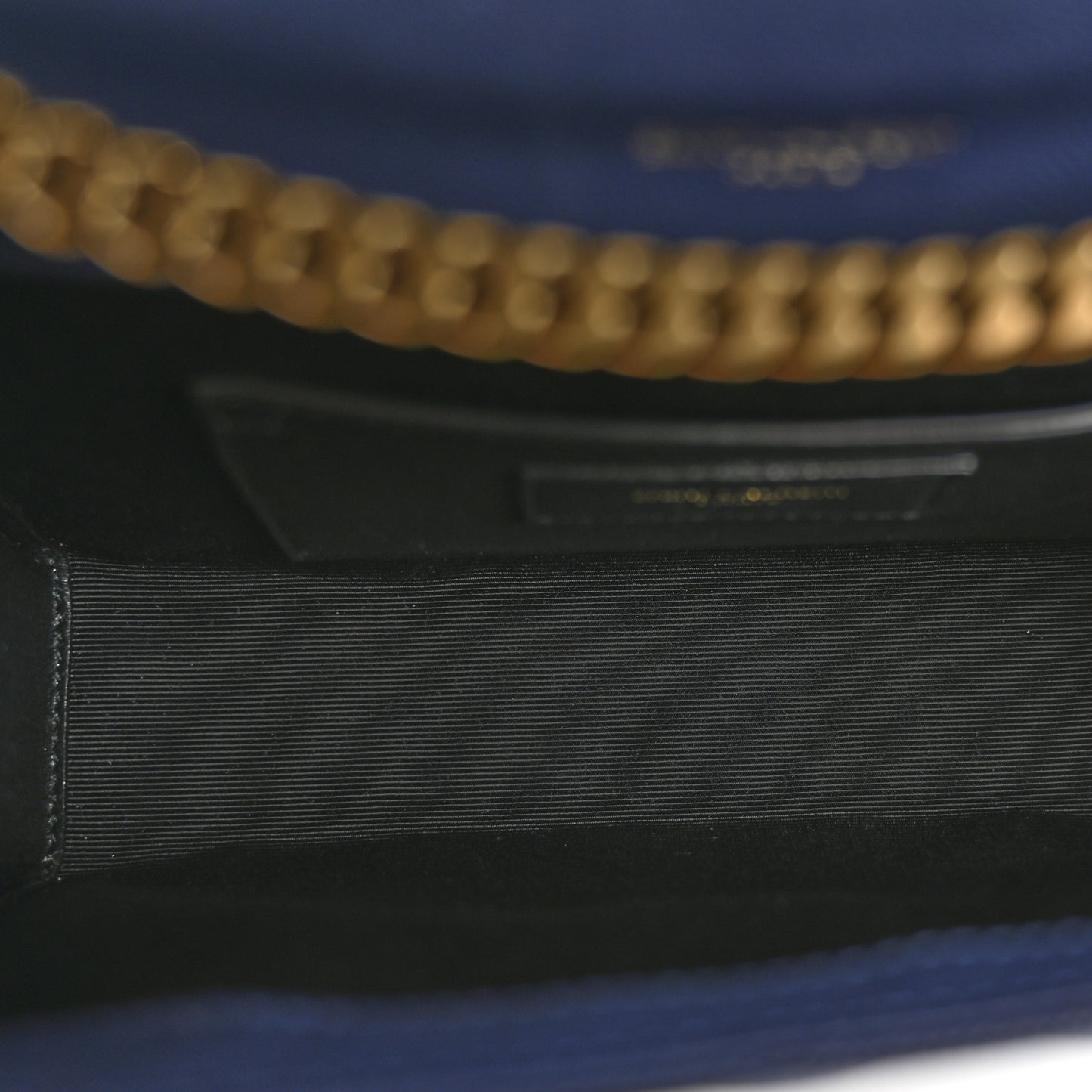 Grain De Poudre Textured Mixed Matelasse Triquilt Small Monogram Satchel Blue Charron
