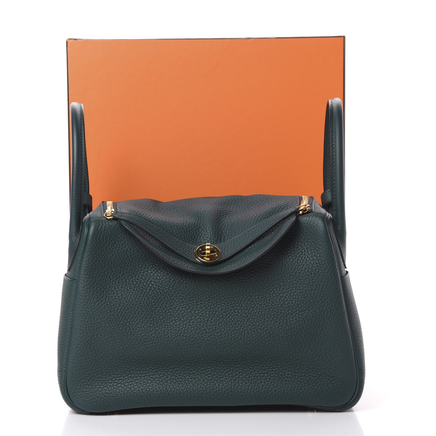 Hermes Taurillon Clemence Lindy 30 Vert Bosphore 12 of 12