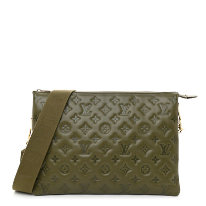 Louis Vuitton Lambskin Embossed Monogram Coussin MM Khaki 1 of 8
