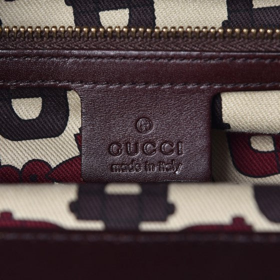 Guccissima Large Punch Top Handle Tote Dark Brown