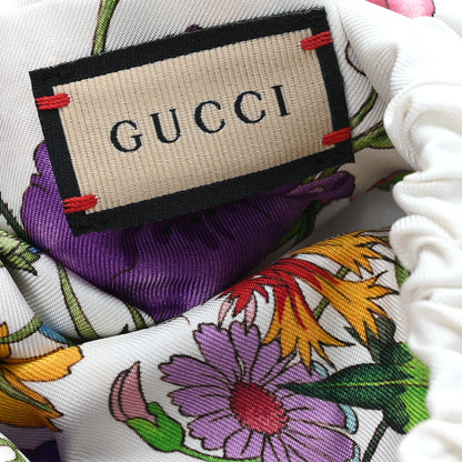 Gucci Silk Monogram Flora Print Headband M White Multicolor 4 of 5