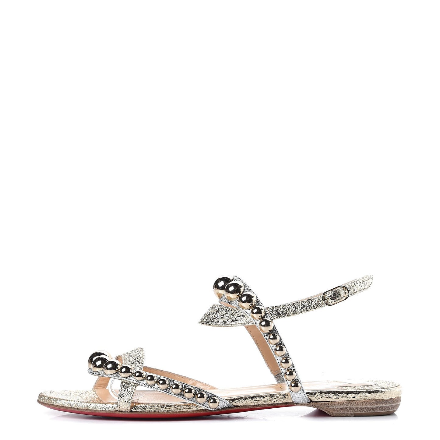Specchio Vintage Galeria Flat Sandals 38.5 Platine Light Gold