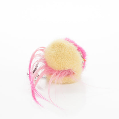 Fendi Mink Goat Fur Nappa QuTweet Coolibri Bag Bug Charm Verde Acido Fuxia Multicolor Black 4 of 4