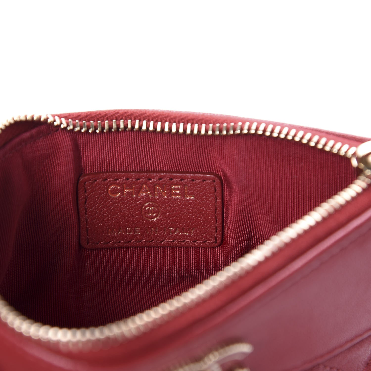 Chanel Sheepskin Quilted Small Vintage Mademoiselle Cosmetic Case Red 8 of 10