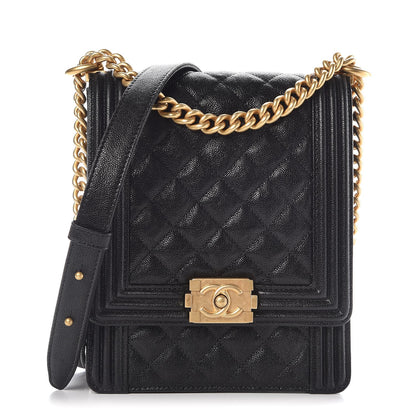 Chanel Caviar Quilted North South Boy Flap Black 1 of 7