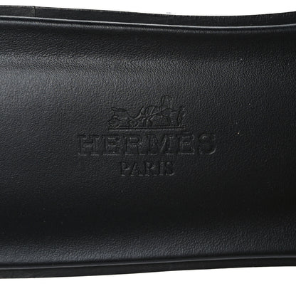 Hermes Box Calfskin Oran Sandals 37 Black 15 of 16