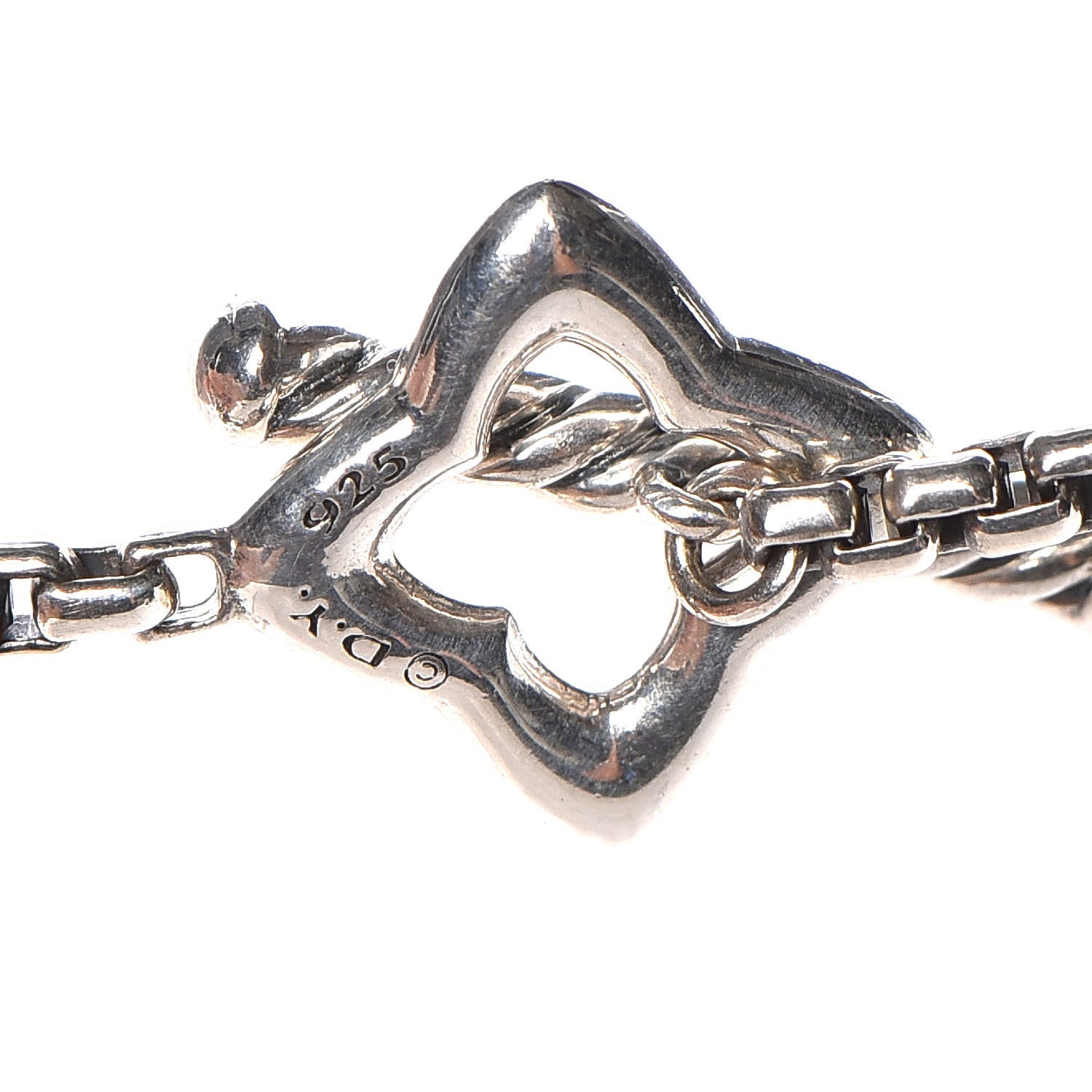 David Yurman Sterling Silver 25mm Quatrefoil Chain Necklace 4 of 5