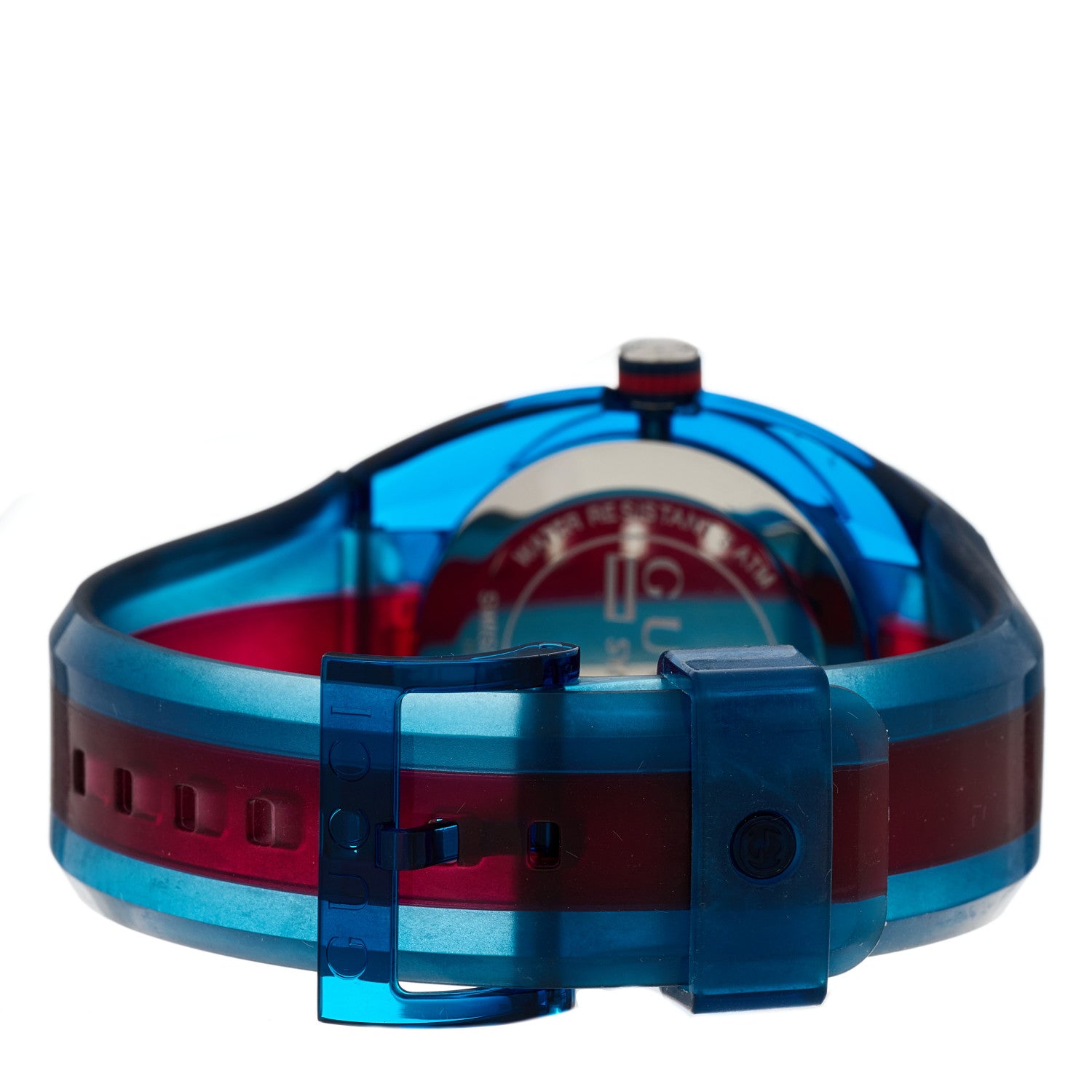 Gucci Stainless Steel Rubber 46mm Sync Web Quartz Watch Blue 3 of 5