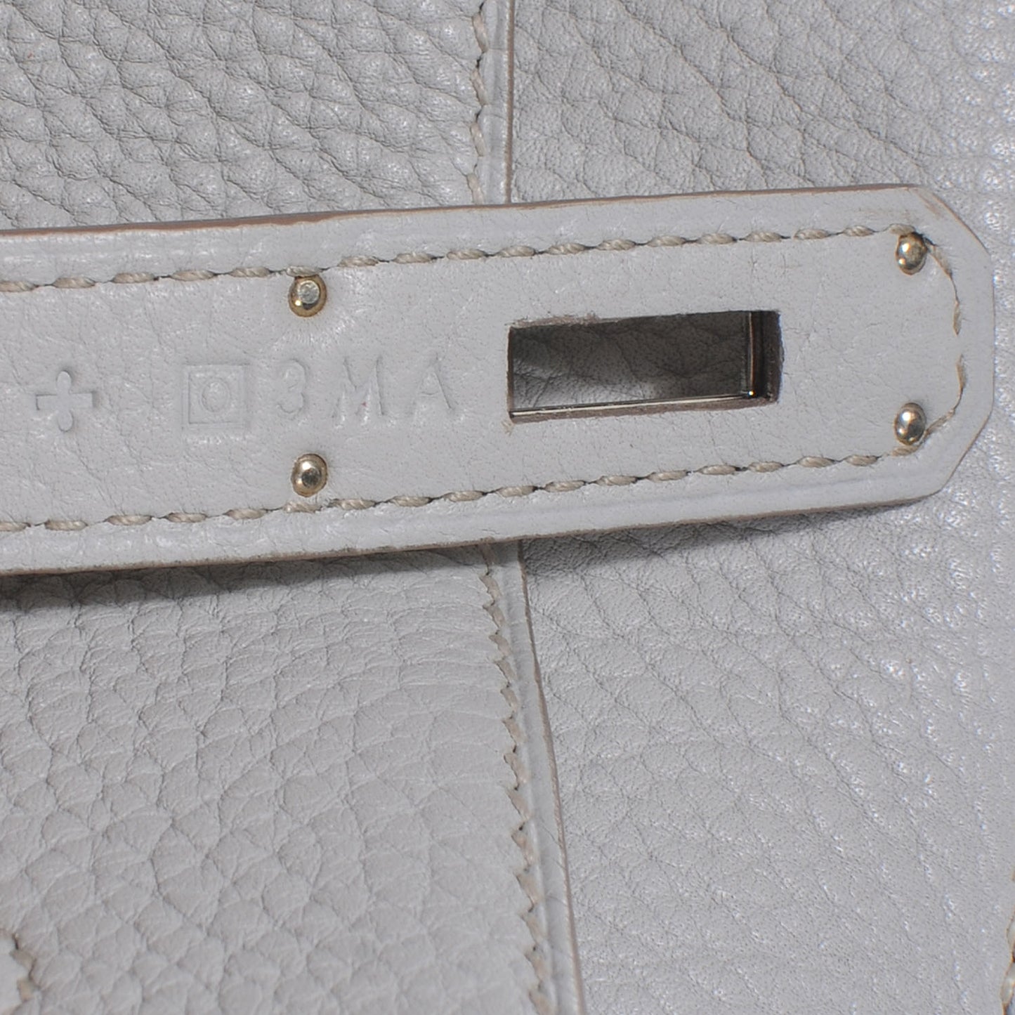 Taurillon Clemence Lizard Club Birkin 35 Gris Perle White Mykonos