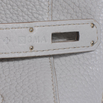 Hermes Taurillon Clemence Lizard Club Birkin 35 Gris Perle White Mykonos 9 of 11